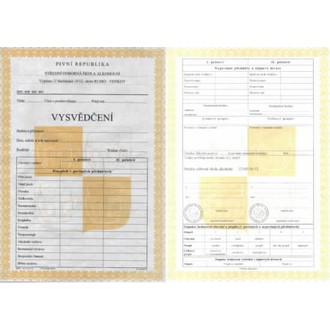 Zábavné předměty - Pivní vysvědčení