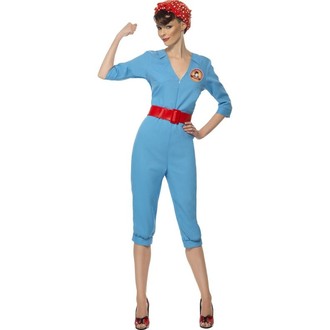 Kostýmy - Dámský kostým Retro zaměstnankyně továrny