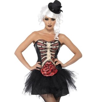 Halloween, strašidelné kostýmy - Korzet Zombie burleska