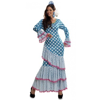 Kostýmy - Kostým Tanečnice flamenga modrá