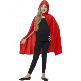 Kostýmy - Dětský plášť s kapucí červený