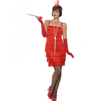Kostýmy - Kostým charleston krátké šaty červené