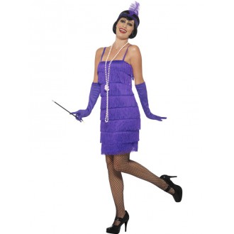 Kostýmy - Kostým charleston Flapper krátké šaty fialové