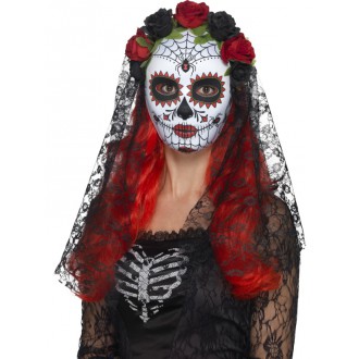 Masky - Maska Lebka se závojem Day of the dead pro dospělé