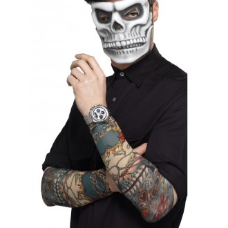 Halloween, strašidelné kostýmy - Rukávy s tetováním Day of the dead