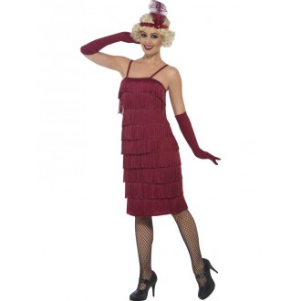 Kostýmy - Kostým Flapper dlouhé, vínové