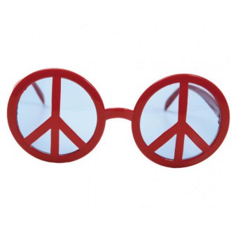 Karnevalové doplňky - Brýle Peace symbol červené