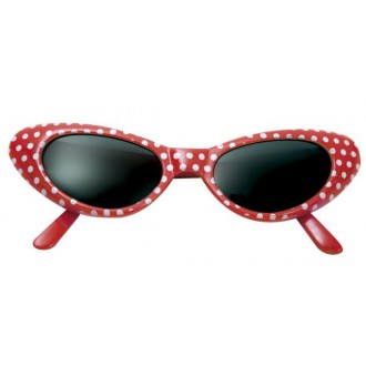 Karnevalové doplňky - Brýle Červené s bílými puntíky