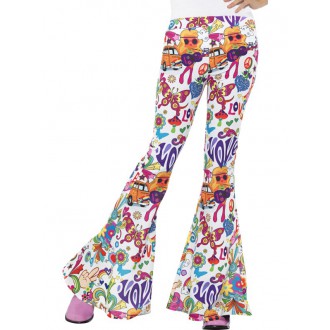 Kostýmy - Kalhoty Hippie, dámské barevné
