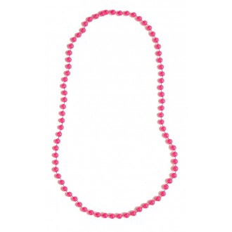 Karnevalové doplňky - Náhrdelník perlový, růžový