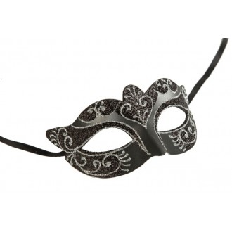 Masky - Škraboška glitter černá