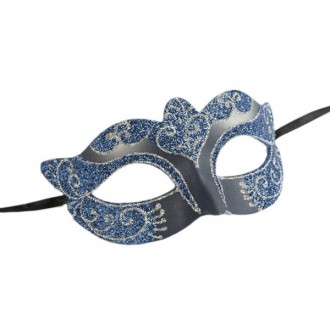 Masky - Škraboška glitter modrá
