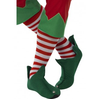 Karnevalové doplňky - Ponožky Elf pruhované, červeno bílé