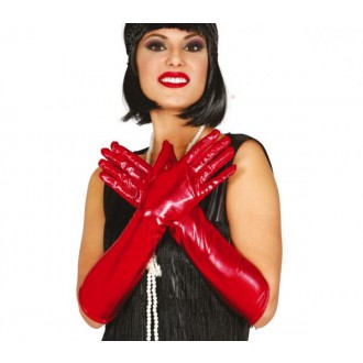 Karnevalové doplňky - Dlouhé rukavice červené
