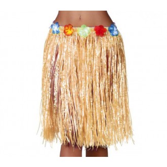 Havajská párty - Havajská sukně s květinami přírodní
