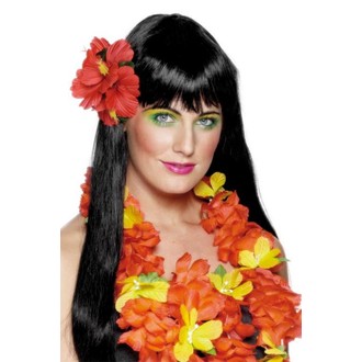 Havajská párty - Havajské kvítko do vlasů červené