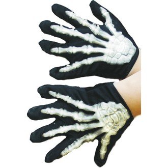 Halloween, strašidelné kostýmy - Dětské rukavice kostlivec vystupující kosti