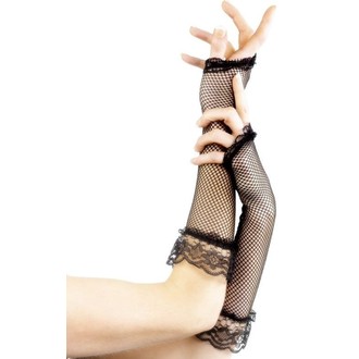 Karnevalové doplňky - Síťované rukavice černé bez prstů