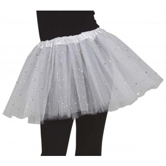 Kostýmy - Dětská sukně s hvězdičkami bílá