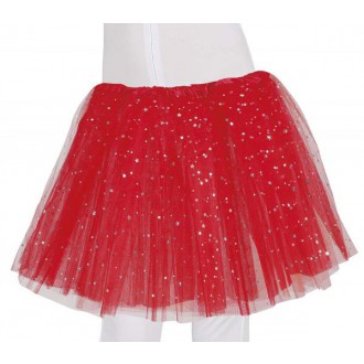 Kostýmy - Dětská sukně s hvězdičkami červená