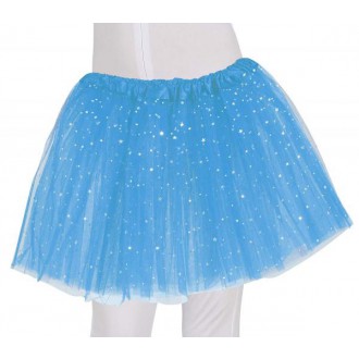 Kostýmy - Dětská sukně s hvězdičkami světle modrá