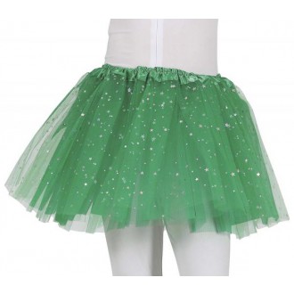 Kostýmy - Dětská sukně s hvězdičkami tmavě zelená