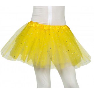 Kostýmy - Dětská sukně s hvězdičkami žlutá