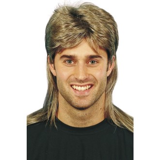 Paruky - Paruka 80s Mullet Jason hnědá a blond