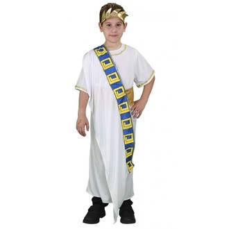 Historické kostýmy - Dětský kostým Římský senátor bílá/modrá