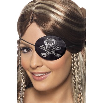 Karnevalové doplňky - Pirátská páska Diamantová lebka a hnáty