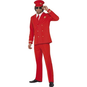 Kostýmy - Pánský kostým Pilot červený