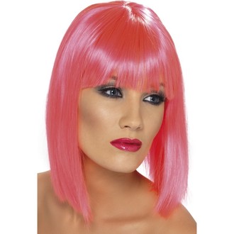Paruky - Paruka Glam neon růžová
