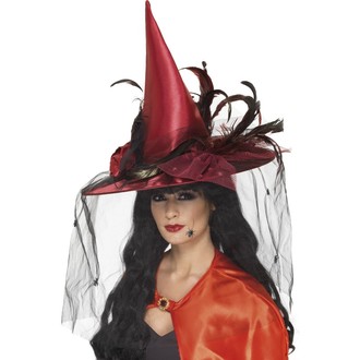 Čarodějnice - Dámský vínový klobouk Čarodějnice