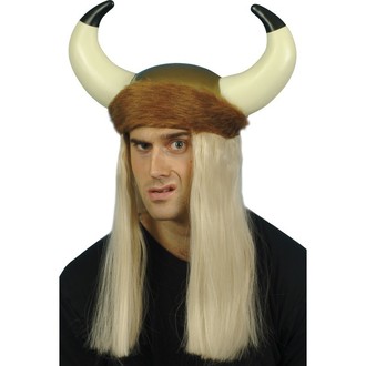 Klobouky,čepice.. - Helma Viking + dlouhé blond vlasy