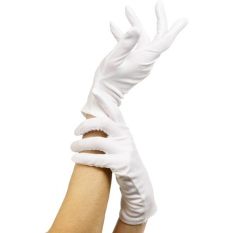 Karnevalové doplňky - Látkové rukavice bílé krátké