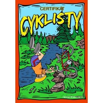 Zábavné předměty - Certifikát cyklisty (nastojato)