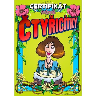 Zábavné předměty - Certifikát svůdné čtyřicítky