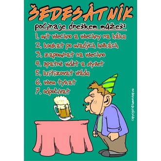 Zábavné předměty - Certifikát Šedesátník