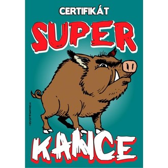 Zábavné předměty - Certifikát super kance