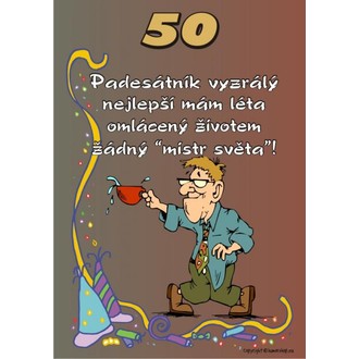 Zábavné předměty - Certifikát 50 pro muže