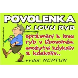 Zábavné předměty - Povolenka k lovu ryb