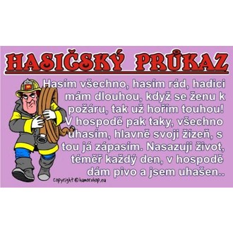 Zábavné předměty - Průkaz Hasičský průkaz