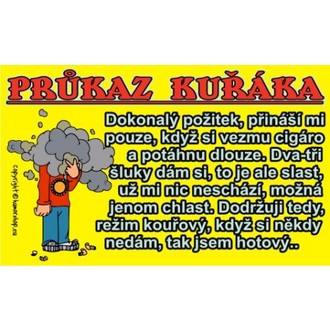 Zábavné předměty - Průkaz Průkaz kuřáka