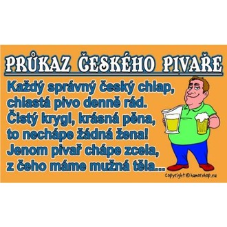 Zábavné předměty - Průkaz Průkaz českého pivaře