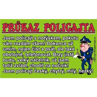 Zábavné předměty - Průkaz Průkaz policajta