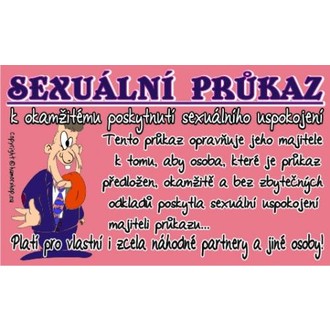 Zábavné předměty - Průkaz Sexuální průkaz