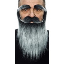 Dlouhý plnovous, knír a obočí černošedé