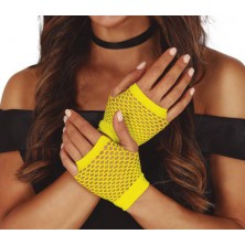 Síťované rukavice žluté