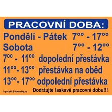 Certifikát Pracovní doba