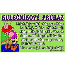 Průkaz Kulečníkový průkaz